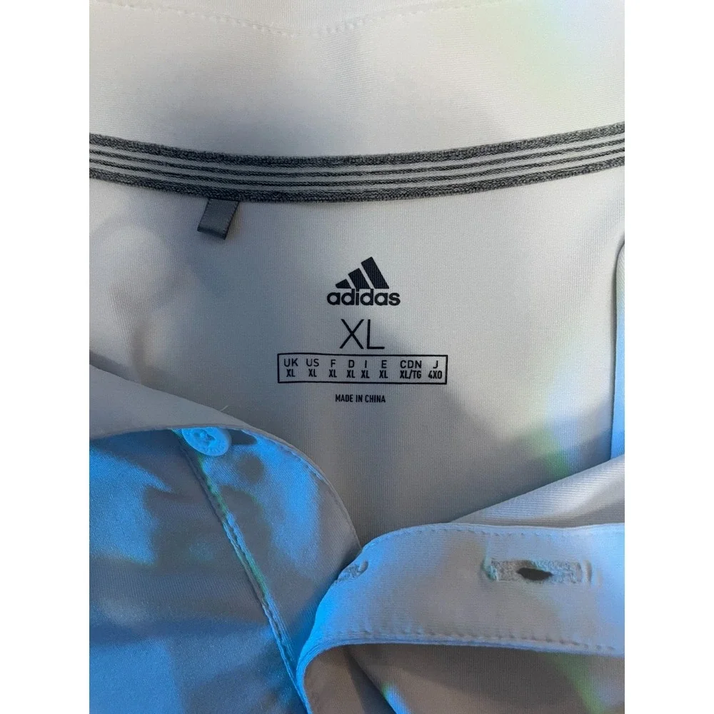 adidas THE PLAYERS Two-Tone White and Gray Polo